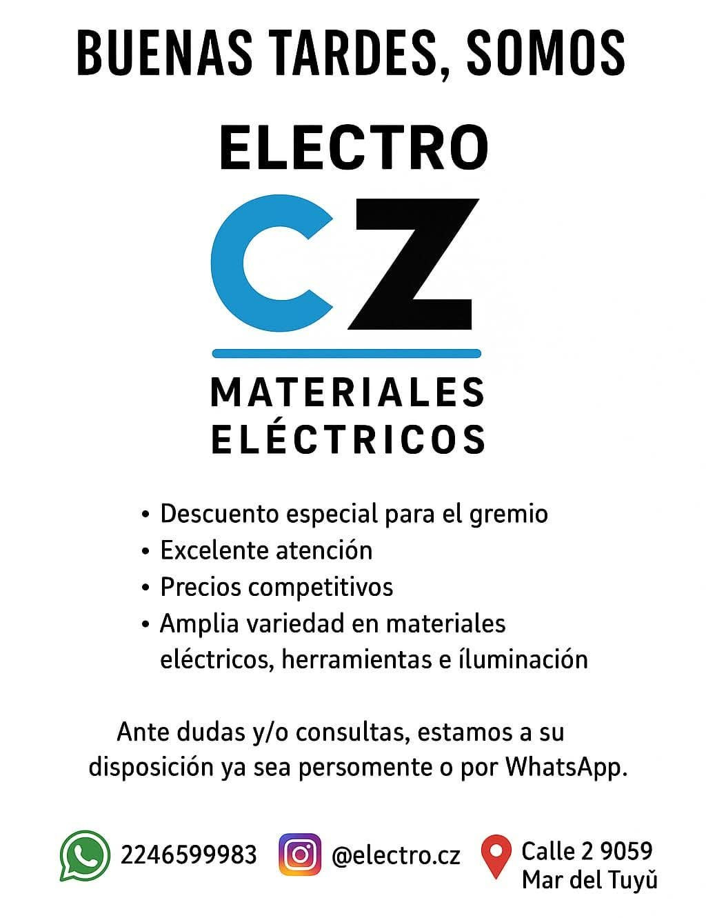 Electro CZ - Materiales Electricos en Mar del Tuyu